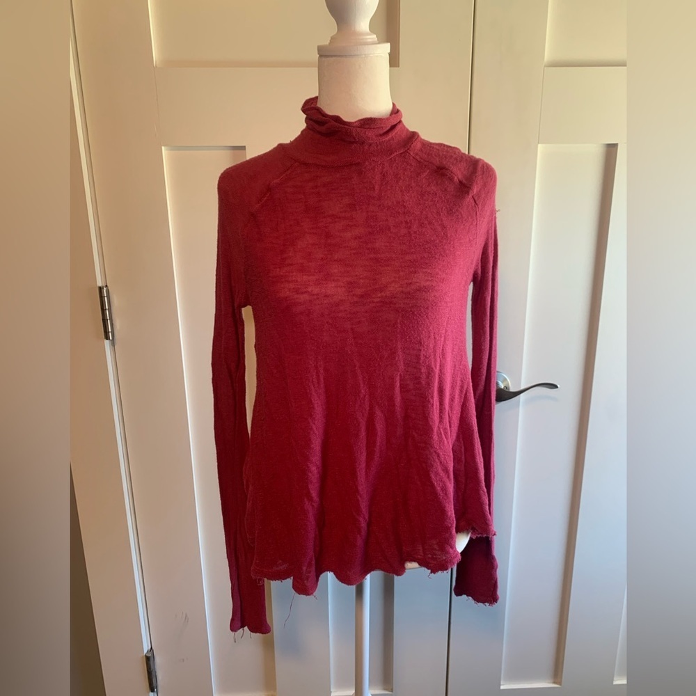 Free People Pink Long Sleeve Layering Shirt Size Small - Picture 1 of 11